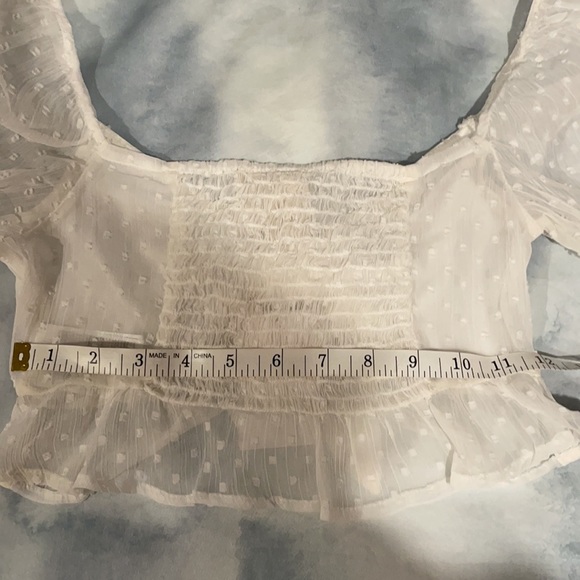H&M White Smocked Crop Top - Picture 10 of 11